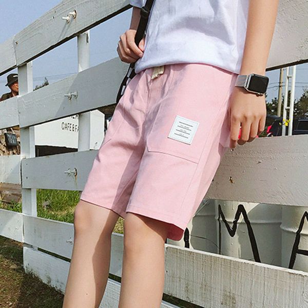 

men's casual shorts shorts men new style trend loose casual pants teenager thin beach solid color straight-cut large trunks -45, White;black