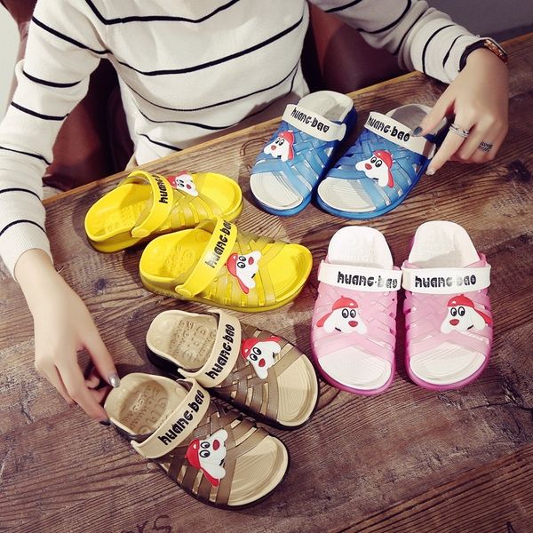 

новый корейский стиль детской обуви домой домой противоскольжения ванна досуг отдых тапочки детская обувь 2020, Black;grey