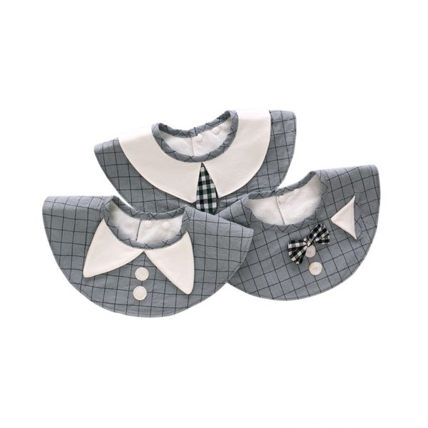 

dance lingdie children's clothing 2-piece baby button 360-degree bib baby rotary saliva towel button saliva towel bib