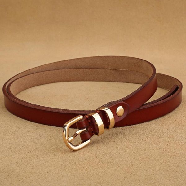 

new design real cowskin leather women fashion belt luxury brands belts alloy pin buckle female dress jeans adjustable waistbands, Black;brown