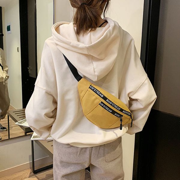 

women's fanny pack casual canvas chest bag simple backpack outdoor sports style waist bag bum belt bags leg pouch 030411