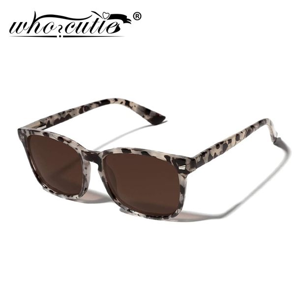 

who cutie polarized sunglasses for women men 2020 brand design leopard rectangle frame classic trendy stylish sun glasses uv400, White;black