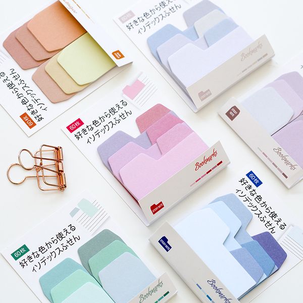 

index divider sticky notes paper tabs, 60 blank notes per pack, assorted size