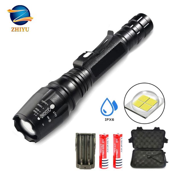 

flashlights torches brightest led tactical 2000lm super bright rechargeable t6 zoomable 5 modes torch , camping, emergency