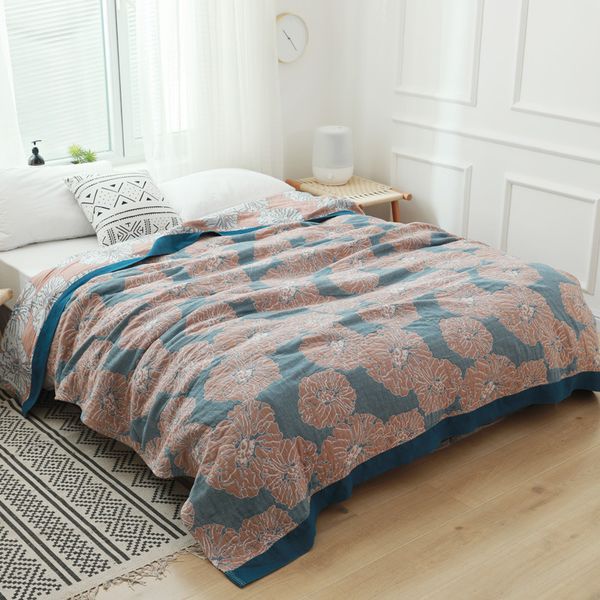 

blankets lightweight muslin cotton throw blanket for bed airplane & sofa summer bedding coverlet sheet teens adults quilt