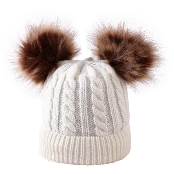 

baby beanie cap toddler stuff accessories kids infant boy girl fur pom hat newborn winter warm hats wool crochet knit bobble new, Yellow