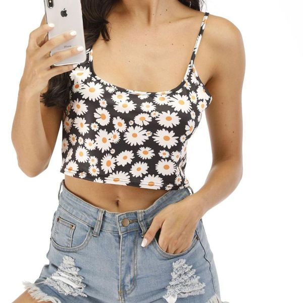 

women's little printed camisole exposed navel u-neck sleeveless slim fit vest (s//l/xl, White;red