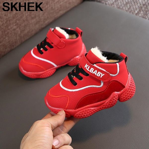 

skhek warm cotton shoes for children with down winter sports shoes for boys 1-5 years of girls snow boots baby, Black