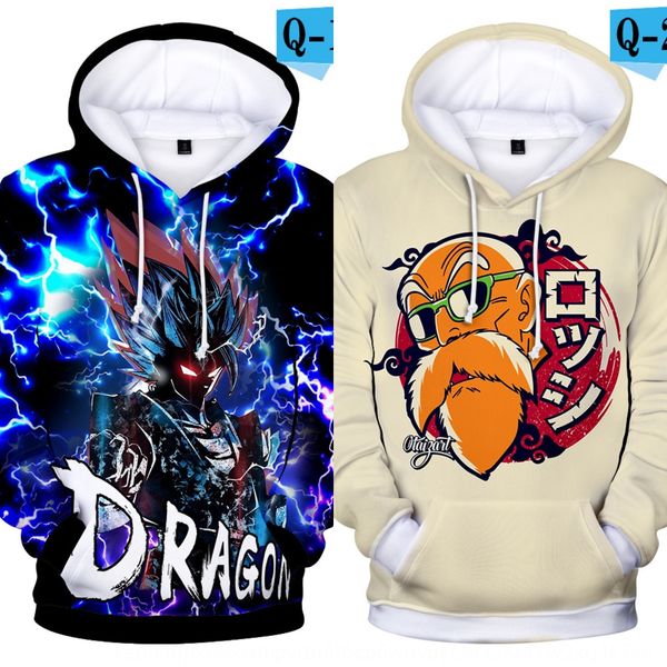 

6vbo7 2019 new cartoon dragon ball saiyan 3d printed children's hooded 2019 new sweater cartoon dragon ball saiyan 3d printed children, Black