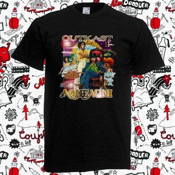 

новый outkast aquemini rap hip hop music men черная футболка размер s в 3xl, White;black