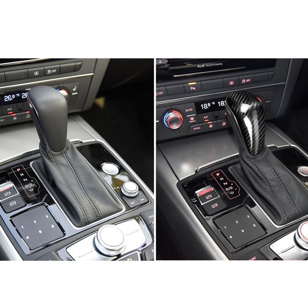 

black carbon fiber gear shift knob car replacement cover car decoration for audi a7/a6l