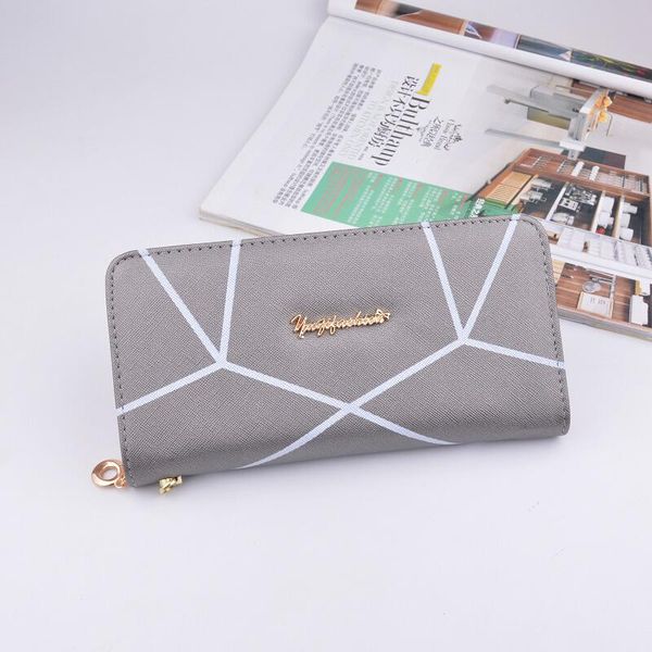

gray cardholder wallet ms. long zipper portable wallet student fashion large capacity korean clutch factory outlet 239