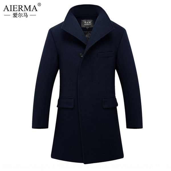 

мужская средней длиной корейски небольшой стенд воротник для мужчин средней длиной ванной корейски небольшого стенд пальто шерсти шерсти вор, Black