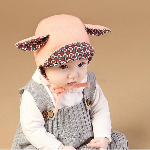 

children's long ear pullover head curling pullover cap baby hat tire cap baby hat, Blue;gray
