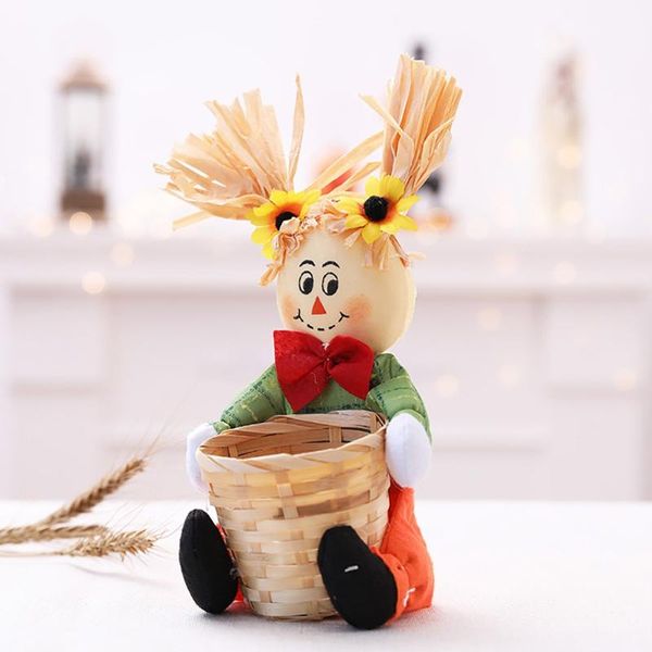 

gift wrap lovely doll as party halloween decor fruit decoration bowl ghost candy basket home hand-woven durable to use