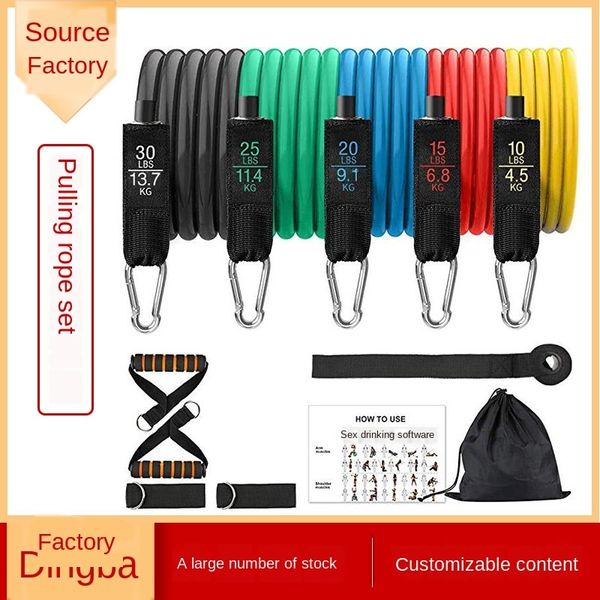 

1 of rope training fitness yoga tpe elastic resistance belt 100 pounds 1 set of tension rope set training device tension device