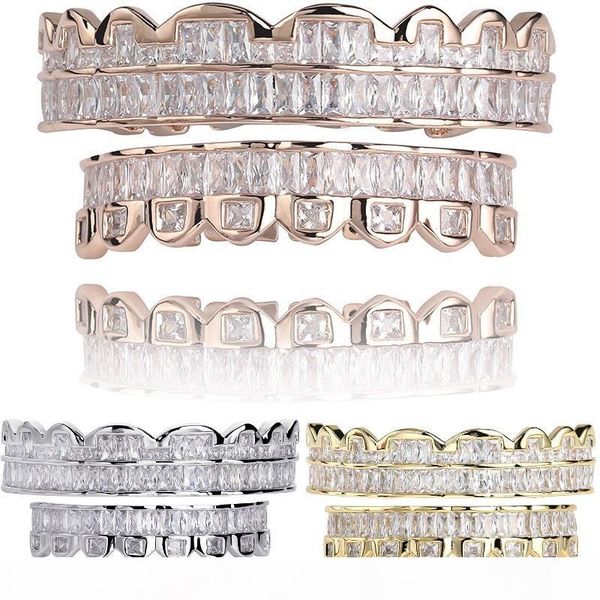 

новый багет набор зубов grillz top bottom розовое золото серебро цвет грили стоматологический mouth hip hop мода ювелирные изделия рэпер юве, Black