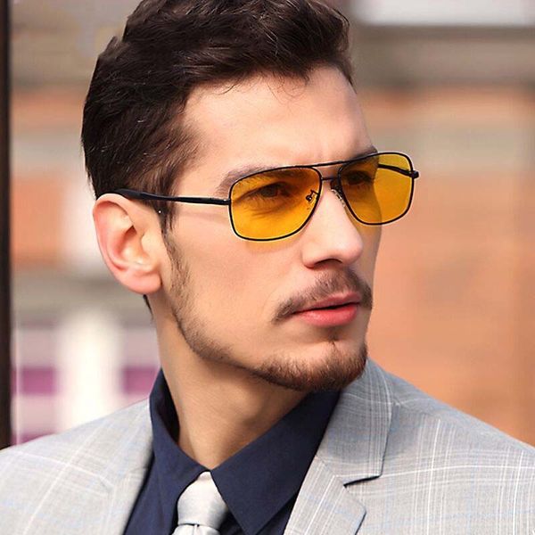 

anti glare night vision sunglasses men polarized driving glasses male classic metal sun glasses driver's eyewear uv400 lunette, White;black
