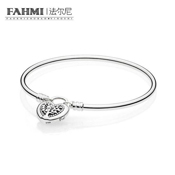 

fahmi 100% 925 sterling silver 1:1 authentic classic 597101 moments bangle glamour vintage women bracelet jewelry, Black