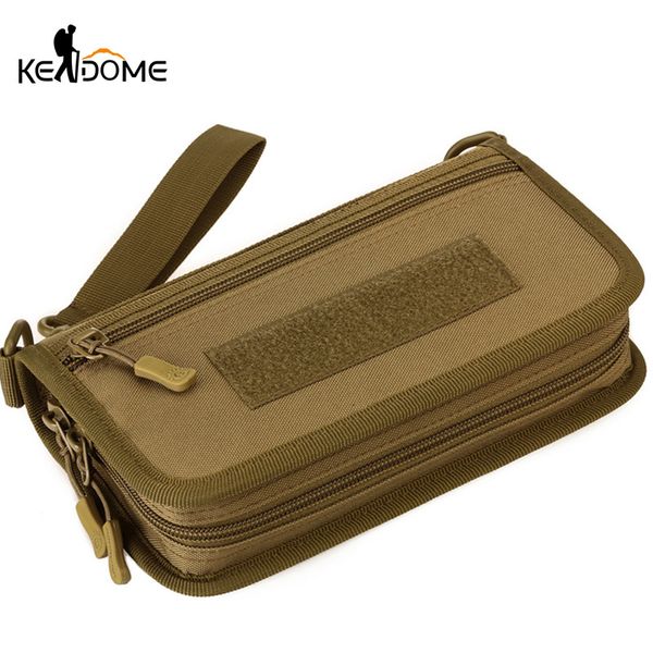 

multifunction tactical bag waterproof army traveling handbag men phone bag outdoor sport riding hiking brown xa9d