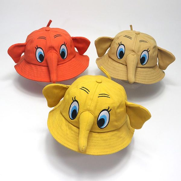 

newborn baby boy girl hat soft 3d cartoon elephant sunhat baseball cap sun hat beret with ears sunhat for girls boys summer, Yellow
