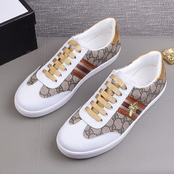 

luxury men 's shoes outdoor walking breathable sports footwears lace -up low casual men shoes men 's ace embroi, Black