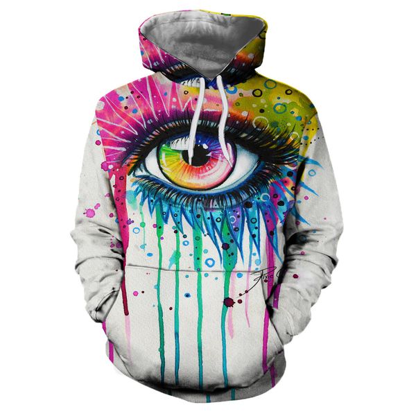 

мужской приграничное supply eye 3d цифровой печати пуловер с капюшоном свитер европейский и американский капюшон мужских свитера оптом произ, Black