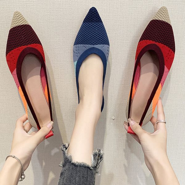 

female slip on shoes women's low heels loafers weaving mixed color pumps casual office ladies soft comfort light mules 2020 new, Black