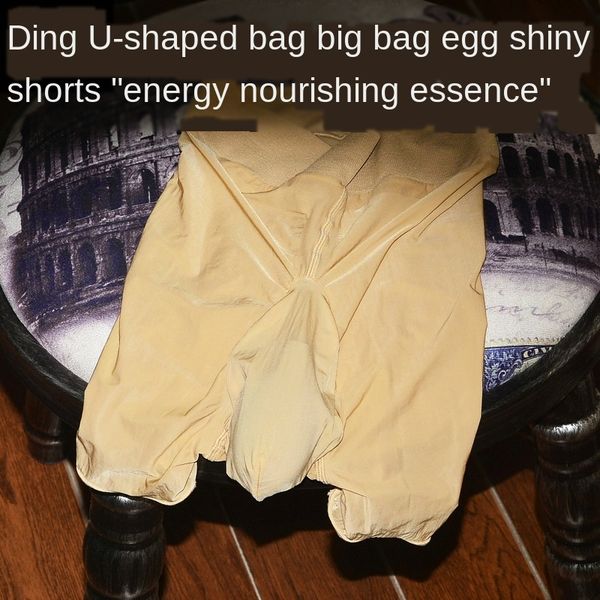 

48nkj men's under stockings underpantsjj stockings underwear u-shaped bag egg boxer pants oil bright tight vitality nourishing men&#039, Black;white