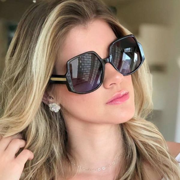 

2020 new fashion square sunglasses women vintage brand design classic oversized driving glasses uv400, White;black
