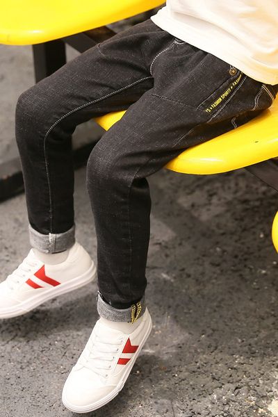 

boys' jeans summer clothes 2020 foreign style medium and jeans panty large children's clothes autumn pants children's pants f, Blue