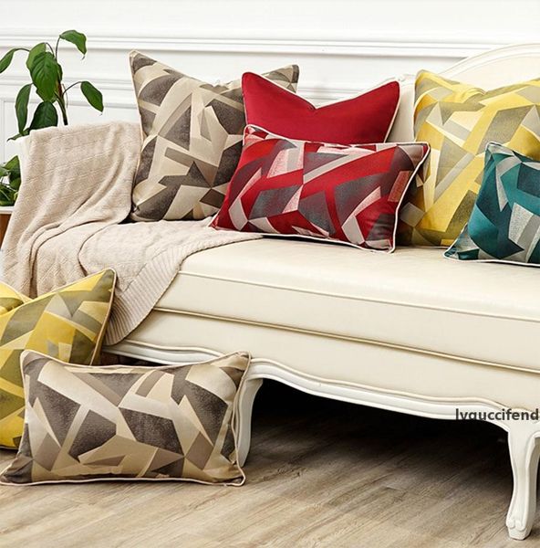 

fashion geometric yellow green red blue pillow/almofadas case,modern seat back cushion cover 45 50, decorative throw pillow case