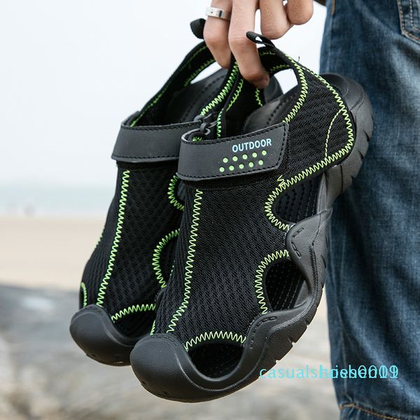 

2020 new men sandals summer flip flops slippers men outdoor casual shoes male sandals water shoes sandalia masculina 40-48 c09 l11, Black