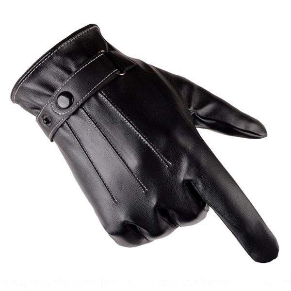 

63t0n зимний бархат теплые glovesgloves и glovesthickened pu кожи на открытом воздухе теплый езды спортивный сенсорный экран трехходовые реб, Black