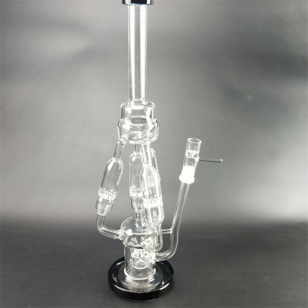 16 inç cam su bongs 4 kök petek geri dönüştürücü dab teçhizat 18mm erkek ortak nargile sigara aksesuarları