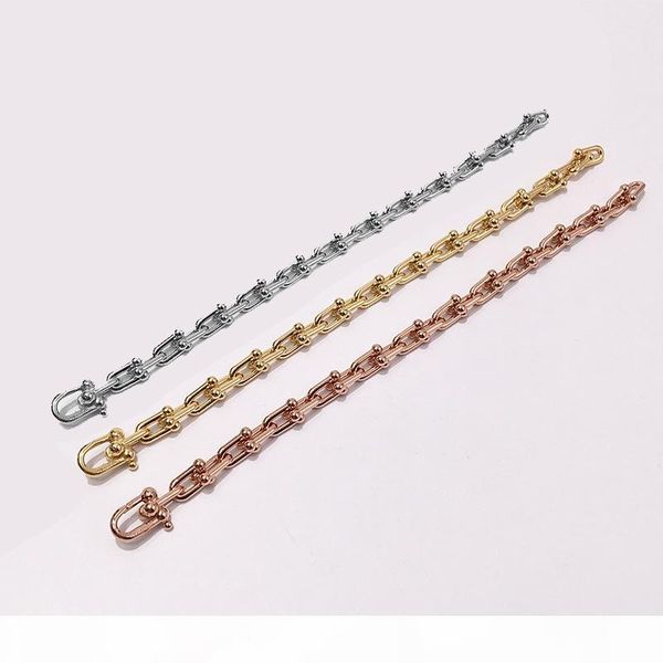 

women u design bracelets woman punk jewelry luxury titanium steel hardwear series bracelets fine charm ins jewelry, Golden;silver