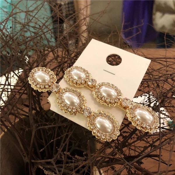

hairpin edge grips pearl hair clips headdress style retro pearls two pieces wholesale, Golden;silver