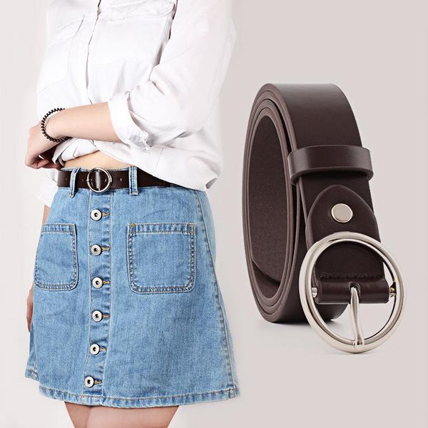 

women's oval fashion pu belt personality korean version of the solid color waistbelt popular ladies belt