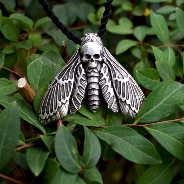 

wicca deaths head moth necklace insect insect jewelry, Silver