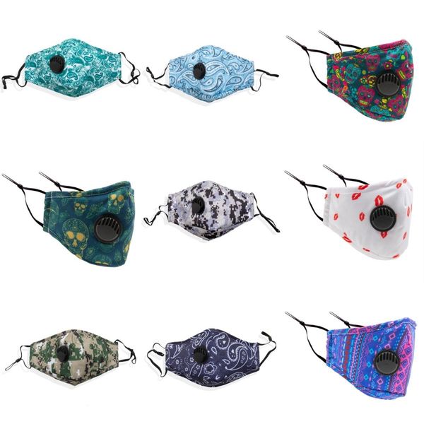 

2020 fashion designer face masks valve sequins cartoon mouth er washable reusble cotton protective mens cloth face masks#228, Black