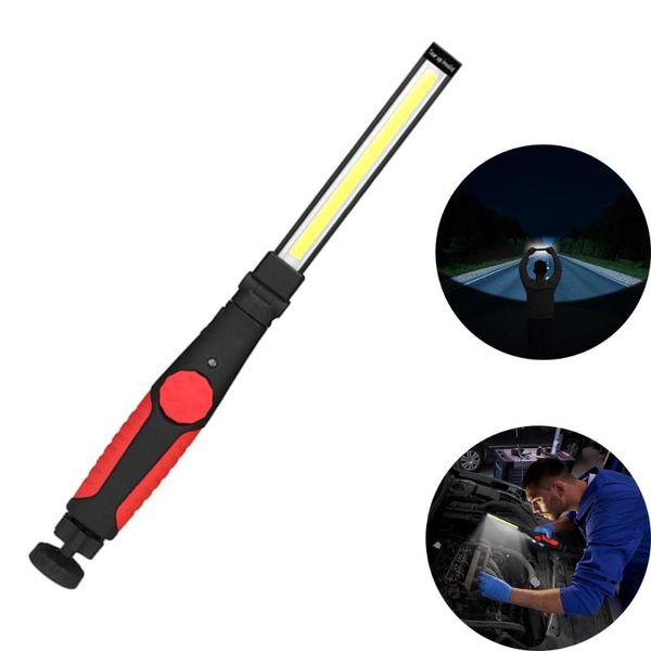

portable cob led work light 5v 10w rechargeable magnetic hanging hook lamp camping car repairing light bar torch tool