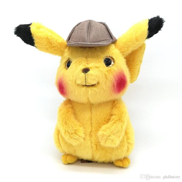 

new 10" 25cm detective pkc with hat plush doll anime collectible stuffed dolls gifts soft toys