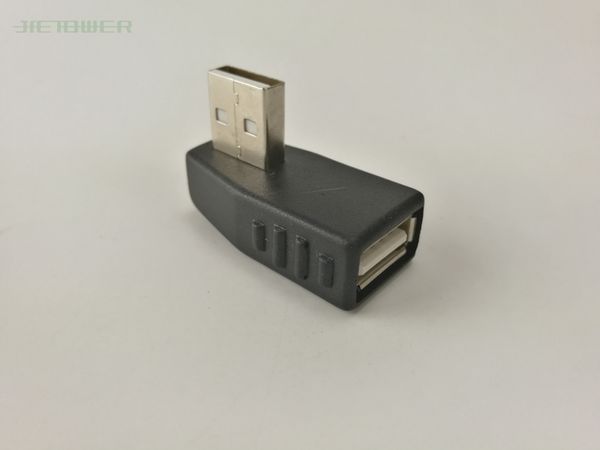

200 pieces wholesale 2.0 usb male and female left bend plug to jack m / f converter adapter connector, suitable for notebook computers and l