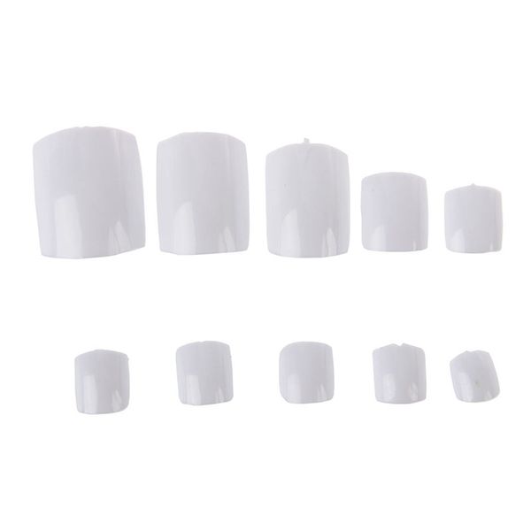 

false nails 500 white uv gel acrylic fake toe nail art tips, Red;gold