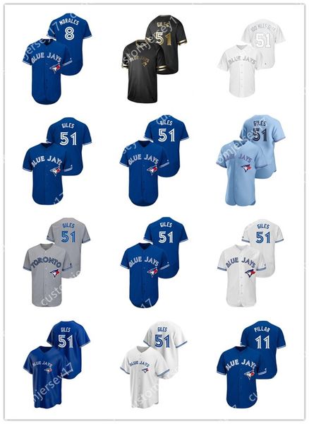 

men women youth toronto blue jays 51ken giles 11 kevin pillar 6 marcus stroman player custom jerseys baseball jersey, Blue;black