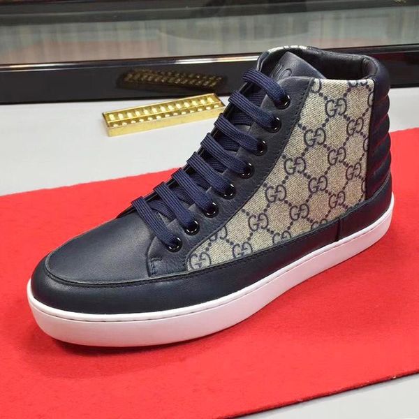 

fast delivery men 's high sneaker luxury mens shoes fashion classic footwears lace -up sports vintage men shoes scarpe sportive da, Black