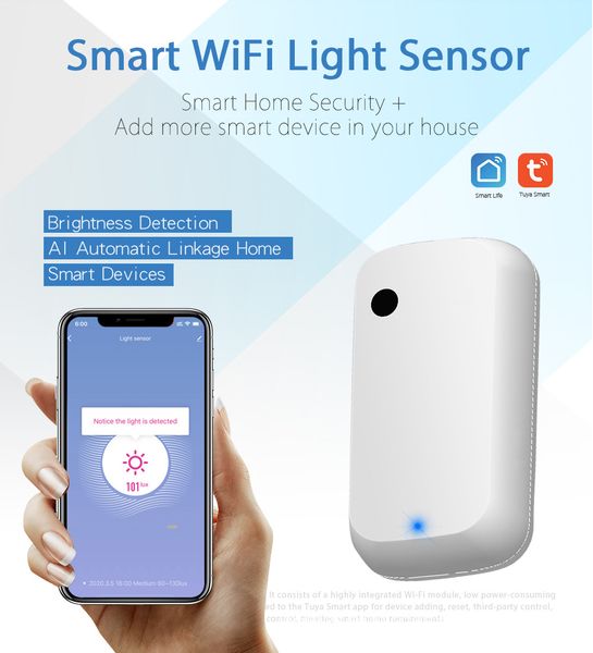 

High Quality WIFI Smart Home Light Level Sensor Precise Light Port Luminance Sensor Intelligent Home Linkage WiFi Brightness Sensors