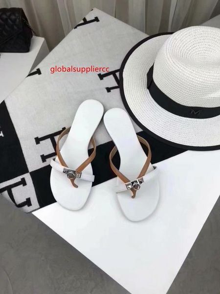 

the latest leather hardware flip-flops brown women slippers drivers sandals slides sneakers leather slipper real leather, Black;green