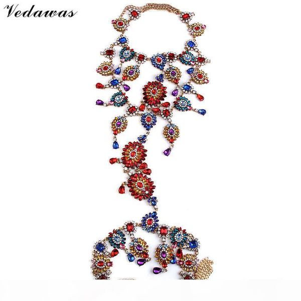 

k vedawas luxury body jewelry chain long maxi necklace &pendant boho summer facebook crystal statement necklace women 2369, Silver