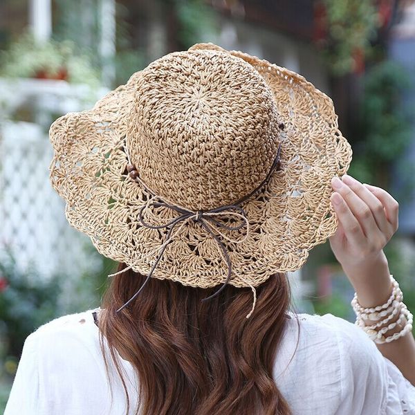 

fov4f little female summer fresh literature korean style all-match british fisherman straw student beach hat straw plaited fisherman hat fem, Blue;gray